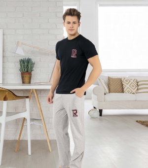 H-30067 ERKEK KOTON P�JAMA TAKIMI